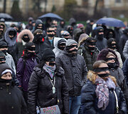 Protestuojantys rumunai Bukare&scaron;te
