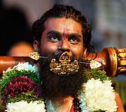 &Scaron;imtai tūkstančių tikinčiųjų Malaizijoje &scaron;venčia hinduistų festivalį