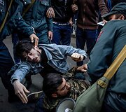 Armėnijos policija per antivyriausybinį protestą sulaikė de&scaron;imtis žmonių