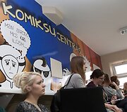 Komiksų centre &Scaron;iaulių bibliotekoje svečias i&scaron; Prancūzijos dalijosi patirtimi su vietos jaunimu