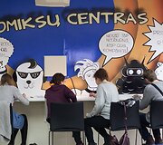 Komiksų centre &Scaron;iaulių bibliotekoje svečias i&scaron; Prancūzijos dalijosi patirtimi su vietos jaunimu