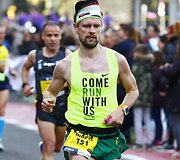 Andrius Dapkevičius maratone Barselonoje, kurį įveikė per 2 val. ir 57 min.