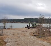 Lampėdžio ežere vykdomi darbai