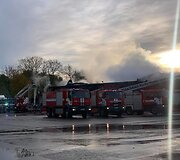 Autoserviso gaisras Ramučiuose