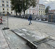 Kauno Rotu&scaron;ės aik&scaron;tėje perklojami ta&scaron;yti akmenys