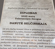 I&scaron;rinktas 2025 metų Tolerancijos žmogus, įteikta L.Donskio premija