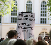 Prie&scaron; naują kelią sukilusi &Scaron;ančių benruomenė atvyko į projekto pristatymą