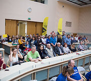 Prie&scaron; naują kelią sukilusi &Scaron;ančių benruomenė atvyko į projekto pristatymą