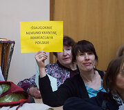 Prie&scaron; naują kelią sukilusi &Scaron;ančių benruomenė atvyko į projekto pristatymą