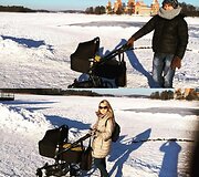 Marius ir Renata Jampolskiai su dukra Vilte
