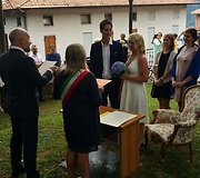 Saulės Rinkevičiūtės ir Julien Singer vestuvių akimirka