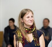 Dovilės Bilk&scaron;tienės parodos atidarymo akimirka