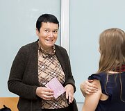 Dovilės Bilk&scaron;tienės parodos atidarymo akimirka