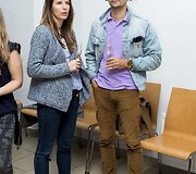 Dovilės Bilk&scaron;tienės parodos atidarymo akimirka