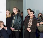 Dovilės Bilk&scaron;tienės parodos atidarymo akimirka