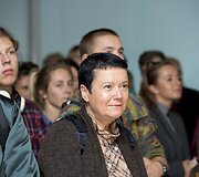 Dovilės Bilk&scaron;tienės parodos atidarymo akimirka