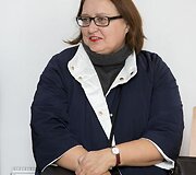 Dovilės Bilk&scaron;tienės parodos atidarymo akimirka