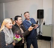 Dovilės Bilk&scaron;tienės parodos atidarymo akimirka