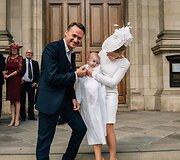 Edgaras Montvidas ir Laura Hanning Scarborough su dukra Margot Rose