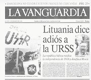 Ispanijos laikra&scaron;čio &bdquo;La Vanguardia&ldquo; vir&scaron;elis