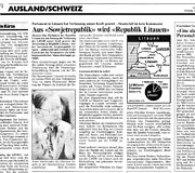 &Scaron;veicarijos laikra&scaron;čio &bdquo;Thuner Tagblatt&ldquo; puslapis