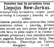  Kelionės į Ameriką reklama. 1909 m.