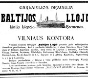Kelionės į Ameriką reklama. 1914 m.