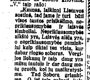 Straipsnis 1931 m. &bdquo;Lietuvos žiniose&ldquo;