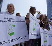 Mitingas dėl Vilniaus vie&scaron;ojo transporto pertvarkos