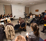 Spaudos konferencijos akimirka 