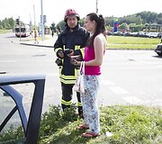 BMW ir VW susidūrimas Laisvės prospekte