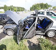 BMW ir VW susidūrimas Laisvės prospekte