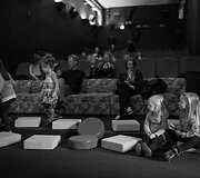 Vilniaus tarptautinio trumpųjų filmų festivalio specialiosios programos &bdquo;Filmukai vaikams&ldquo; i&scaron;ankstinis kino seansas. Vilijos Buivydės nuotr.