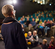 Vilniaus tarptautinio trumpųjų filmų festivalio specialiosios programos &bdquo;Filmukai vaikams&ldquo; i&scaron;ankstinis kino seansas. Vilijos Buivydės nuotr.