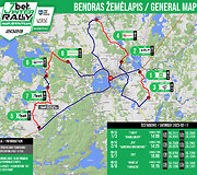&bdquo;7bet Winter Rally Auk&scaron;taitija&ldquo; bendras greičio ruožų žemėlapis