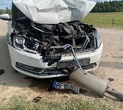 Policijos susidūrimas su bėglio automobiliu