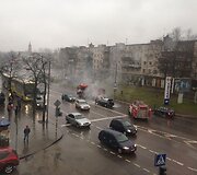 Panevėžio centre degė &bdquo;Audi&ldquo;