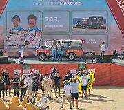 Karolio Rai&scaron;io Dakaro ralio fini&scaron;o podiumo akimirkos
