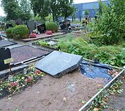 Audros padariniai Panevėžio kapinėse
