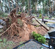 Audros padariniai Panevėžio kapinėse