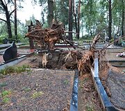 Audros padariniai Panevėžio kapinėse