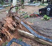 Audros padariniai Panevėžio kapinėse