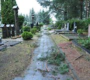 Audros padariniai Panevėžio kapinėse