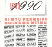 &bdquo;Kauno aido&ldquo; 1990 m. sausio 4-17 d. numerio viršelis