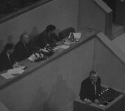 Kandidatų į Aukščiausiosios Tarybos pirmininko postą prisistatymai. Lietuvos komunistų partijos kandidatas Algirdas Brazauskas. 