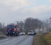 Netoli Galvės ežero sankryžoje užsiliepsnojo &bdquo;VW Passat&ldquo;