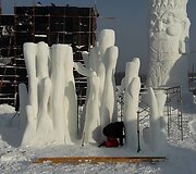 Kinijoje Lietuvos menininkų kompanija nustebino pasaulį savo sniego skulptūra