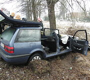 Kauno rajone į medį rėžėsi &bdquo;VW Passat&ldquo;