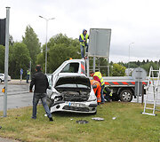 Avarija Geležinio Vilko ir Mokslininkų gatvių sankryžoje