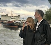 Petras Geniu&scaron;as su žmona Kristina